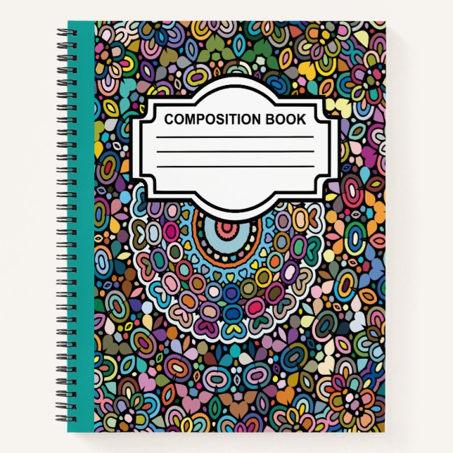 Mandala Komposition Notebook Spiral Notizbuch (Vorderseite)