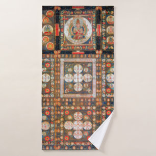Mandala Kosmisches Diagramm für Meditation Badehandtuch