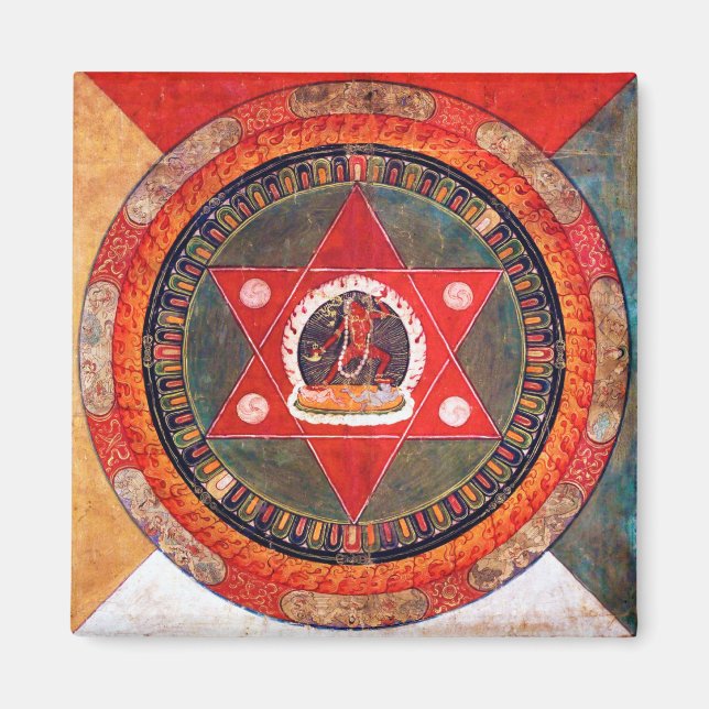 Mandala Kosmisches Diagramm für Meditation Magnet (Vorne)
