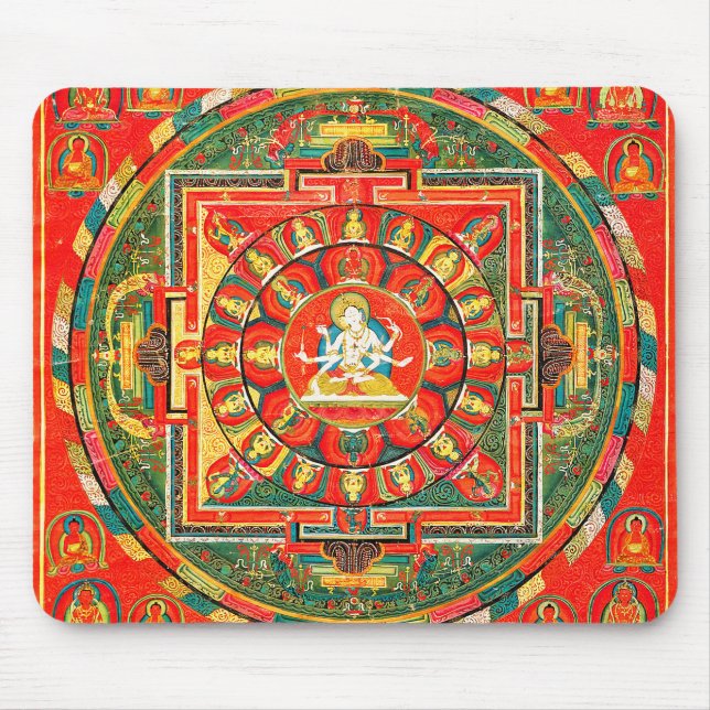 Mandala Kosmisches Diagramm für Meditation Mousepad (Vorne)