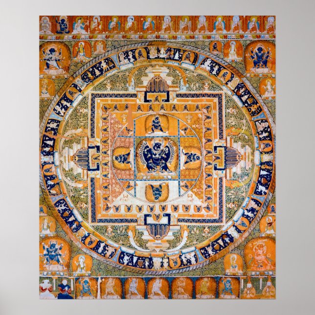 Mandala Kosmisches Diagramm für Meditation Poster (Vorne)