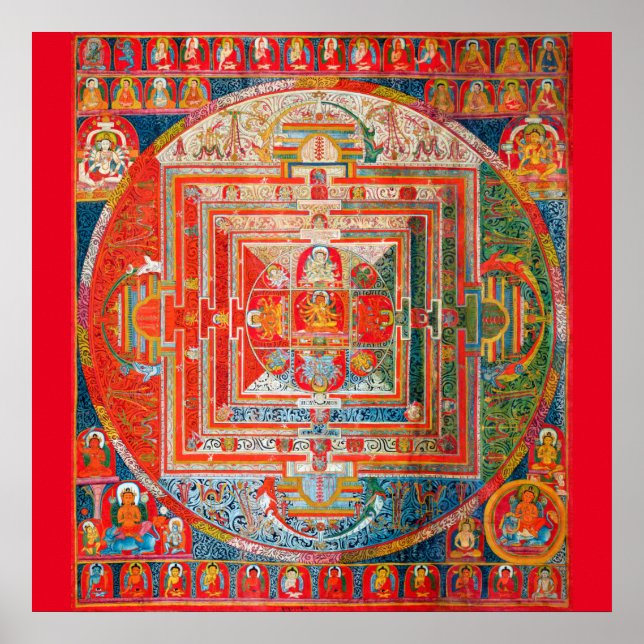 Mandala Kosmisches Diagramm für Meditation Poster (Vorne)