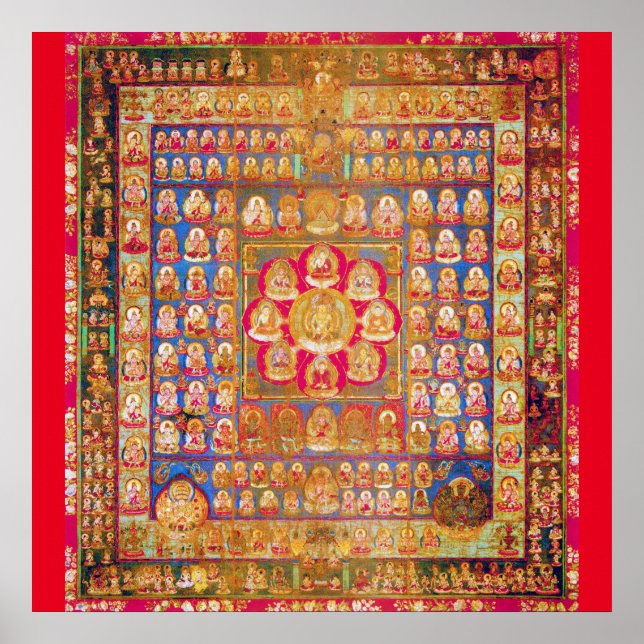 Mandala Kosmisches Diagramm für Meditation Poster (Vorne)