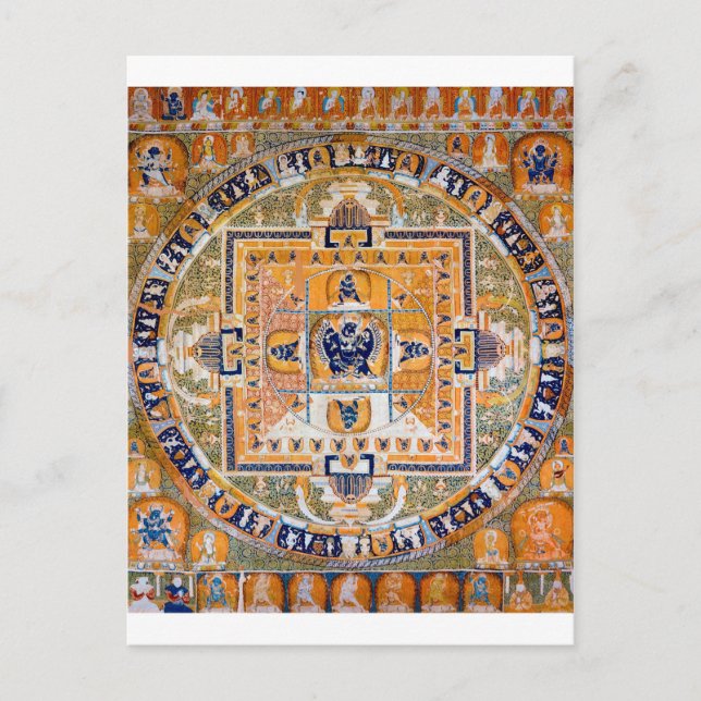 Mandala Kosmisches Diagramm für Meditation Postkarte (Vorderseite)