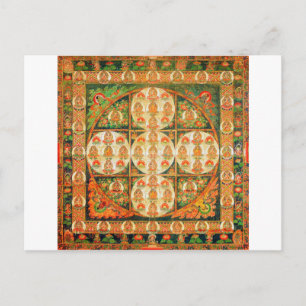 Mandala Kosmisches Diagramm für Meditation Postkarte
