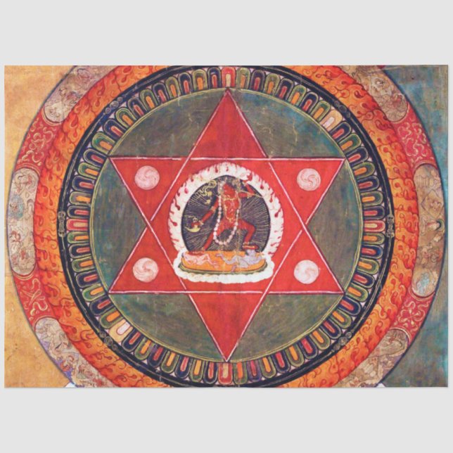 Mandala Kosmisches Diagramm für Meditation Seidenpapier (Vorderseite)