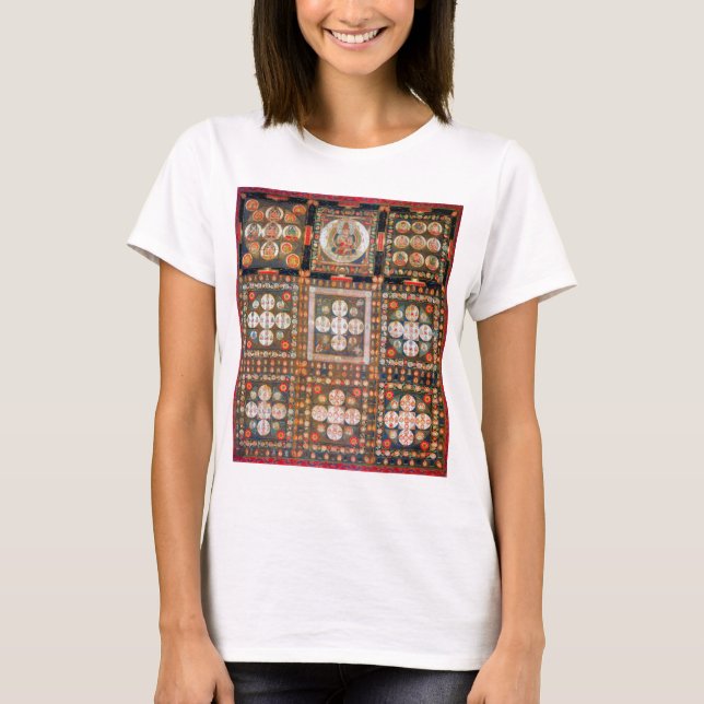 Mandala Kosmisches Diagramm für Meditation T-Shirt (Vorderseite)