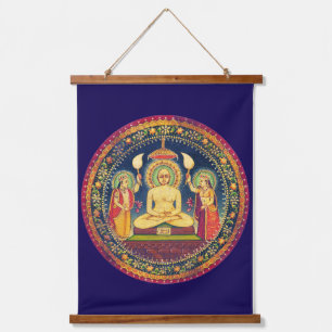 Mandala Kosmisches Diagramm für Meditation Wandteppich Mit Holzrahmen