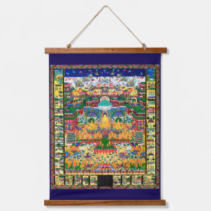 Mandala Kosmisches Diagramm für Meditation Wandteppich Mit Holzrahmen