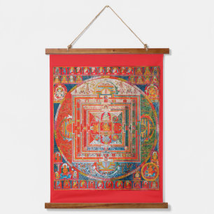 Mandala Kosmisches Diagramm für Meditation Wandteppich Mit Holzrahmen