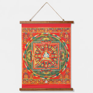 Mandala Kosmisches Diagramm für Meditation Wandteppich Mit Holzrahmen