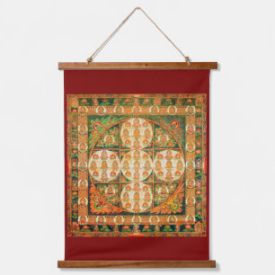 Mandala Kosmisches Diagramm für Meditation Wandteppich Mit Holzrahmen