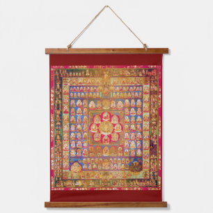 Mandala Kosmisches Diagramm für Meditation Wandteppich Mit Holzrahmen