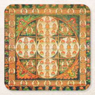 Mandala Kosmisches Diagramm zur Meditation Rechteckiger Pappuntersetzer