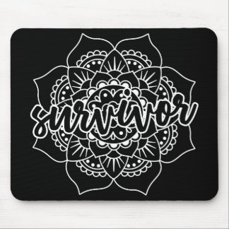 Mandala - Krebsüberlebung in Weiß Mousepad