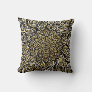 Mandala-Kreis-Gold-Wurfkissen Kissen
