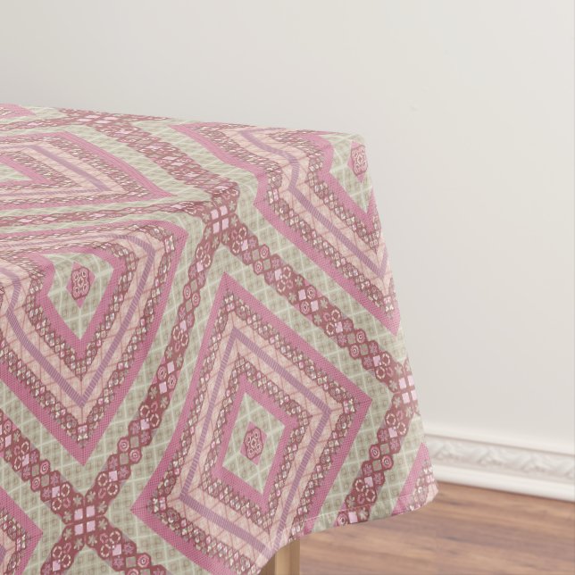 Mandala-Kreis rund um Zierpastellfisch lila Colon Tischdecke (Beispiel)