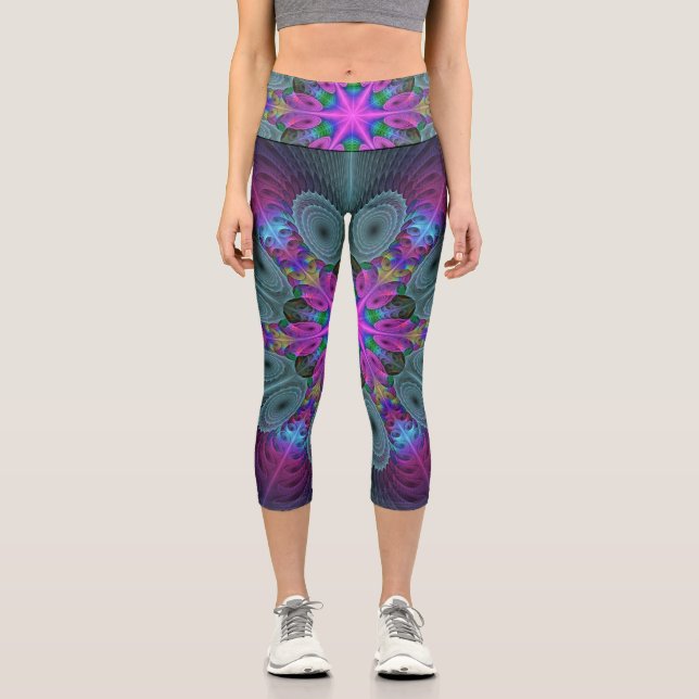 Mandala Kunst, Fraktal und Dichtung Capri Leggings (Vorderseite)
