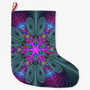 Mandala Kunst, Fraktal und Dichtung Großer Weihnachtsstrumpf
