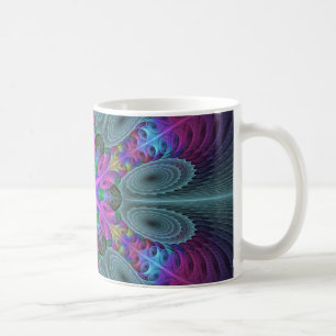 Mandala Kunst, Fraktal und Dichtung Kaffeetasse
