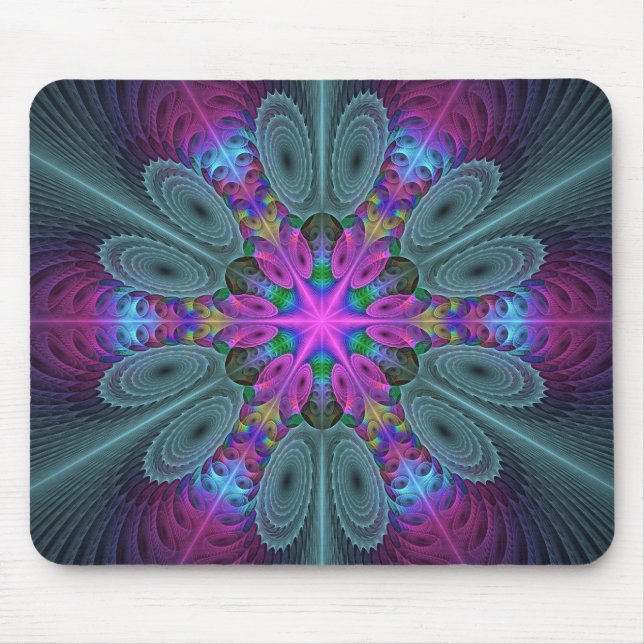 Mandala Kunst, Fraktal und Dichtung Mousepad (Vorne)