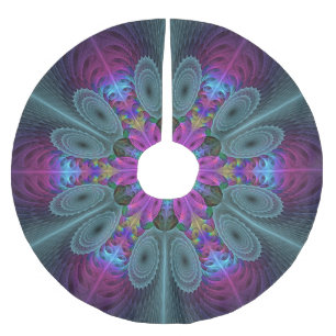Mandala Kunst, Fraktal und Dichtung Polyester Weihnachtsbaumdecke