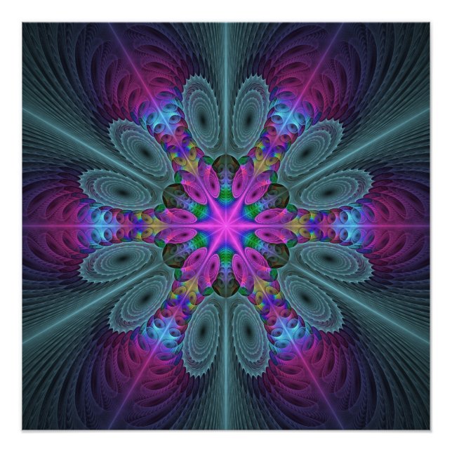 Mandala Kunst, Fraktal und Dichtung Poster (Vorderseite)