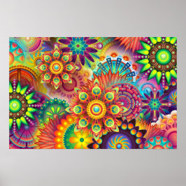 Mandala Kunst, Fraktal und Dichtung Poster