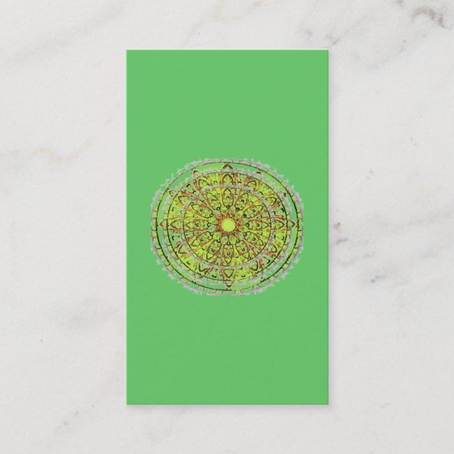 Mandala-Kunst-Grün-Lesezeichen-Visitenkarte Visitenkarte (Vorderseite)