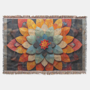 Mandala-Kunst strukturierte Blume Decke