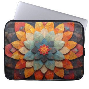 Mandala-Kunst strukturierte Blume Laptopschutzhülle