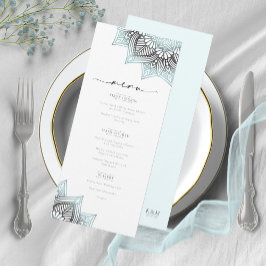 Mandala Lace Rev Wedding Ltd. Blue V2 ID968 Menükarte