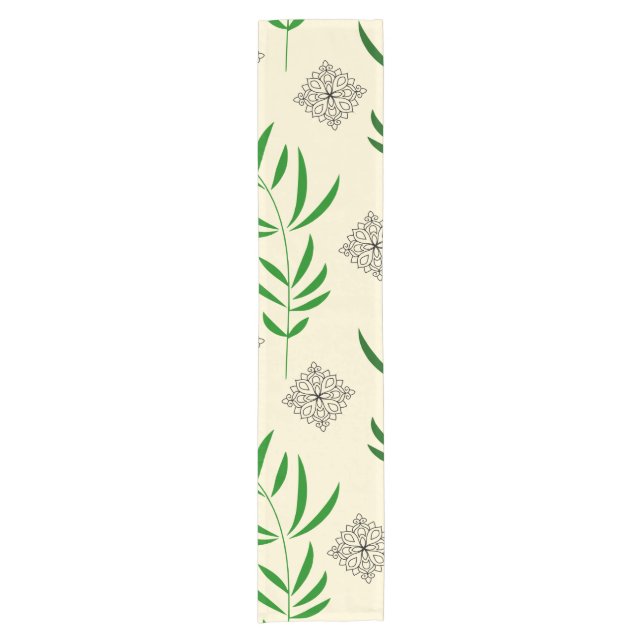  Mandala Leaves: Nature's Harmony Table Runner Kurzer Tischläufer (Vorderseite)