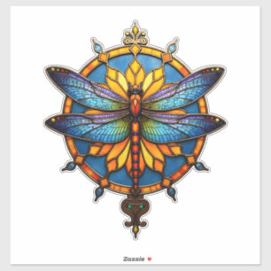 Mandala Libelle Leuchtende Heilige Geometrie Spiri Aufkleber