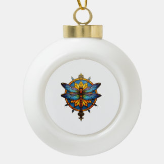 Mandala Libelle Leuchtende Heilige Geometrie Spiri Keramik Kugel-Ornament