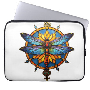 Mandala Libelle Leuchtende Heilige Geometrie Spiri Laptopschutzhülle