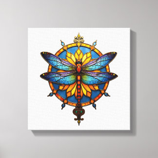 Mandala Libelle Leuchtende Heilige Geometrie Spiri Leinwanddruck