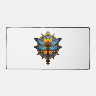 Mandala Libelle Leuchtende Heilige Geometrie Spiri Schreibtischunterlage