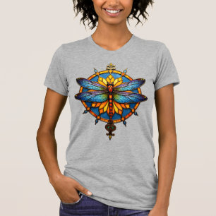 Mandala Libelle Leuchtende Heilige Geometrie Spiri T-Shirt