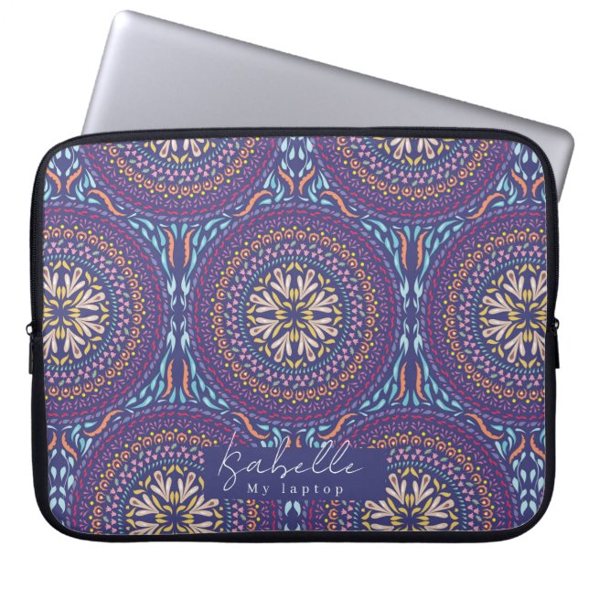 Mandala Lila Laptopschutzhülle (Vorderseite)