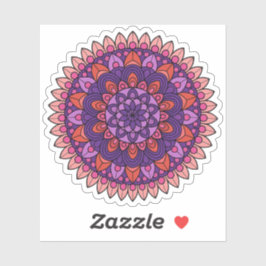 Mandala lila und rosa aufkleber
