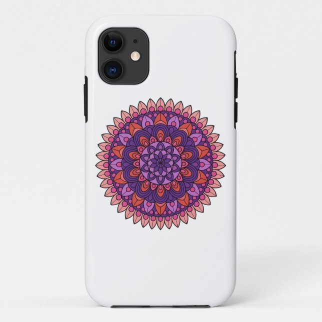 Mandala lila und rosa Case-Mate iPhone hülle (Rückseite)