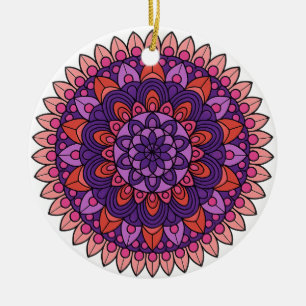 Mandala lila und rosa keramik ornament