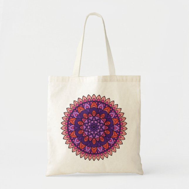 Mandala lila und rosa tragetasche (Vorne)