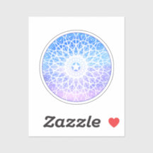 Mandala, lila, weiß und blau
