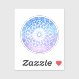 Mandala, lila, weiß und blau aufkleber