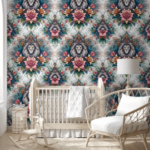 Mandala Lion & Floral Dream Tapete