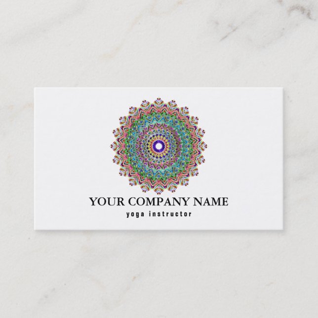 MANDALA-LOGO KUNDENGEBUNDENER YOGA-LEHRER VISITENKARTE (Vorderseite)