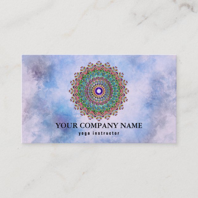 MANDALA-LOGO ZURÜCK FÜR DEN YOGA-INSTRUCTOR VISITENKARTE (Vorderseite)