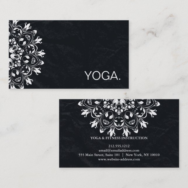 MANDALA-LOGO ZURÜCK FÜR DEN YOGA-INSTRUCTOR VISITENKARTE (Vorne/Hinten)